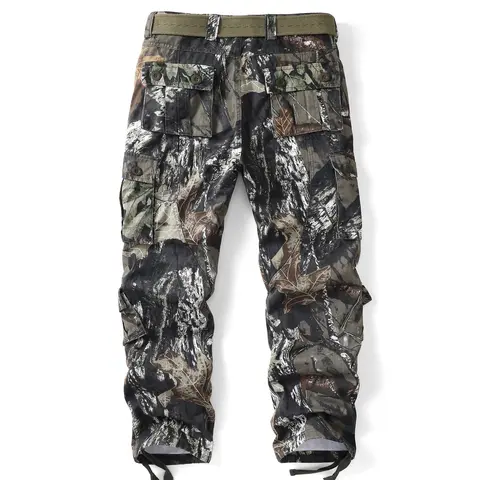AKARMY Herr Cargobyxor, Camobyxor Bomull Casual Work Vandringsbyxor med 8 Fickor Vilda Vandringsbyxor (Utan Bälte) 8 best sales 8-ficks cargobyxor - №7