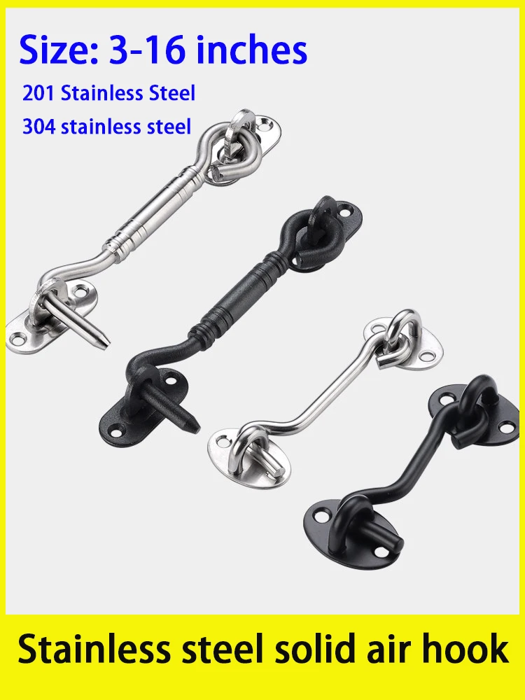3-16 Inch 201/304 Stainless Steel Window Lock Cabinet&Door&Window Buckle Safety Switch Silent Gripper Solid Retro Door Buckle