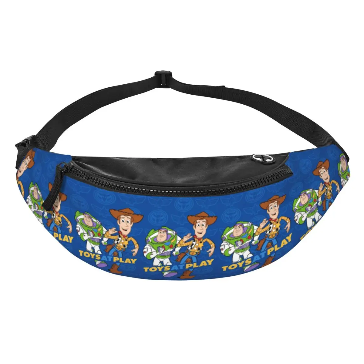 

Custom T-Toy Cartoon S-Story Fanny Pack Women Men Crossbody Waist Bag for Travel Cycling Phone Money Pouch