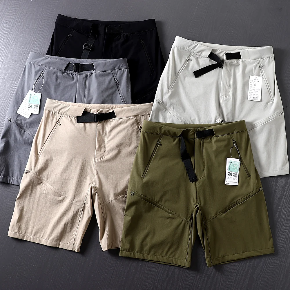 

Легкие дышащие мужские повседневные брюки-карго для активного отдыха Qui Dry, модные городские брюки длиной пять четвертей, прямые...