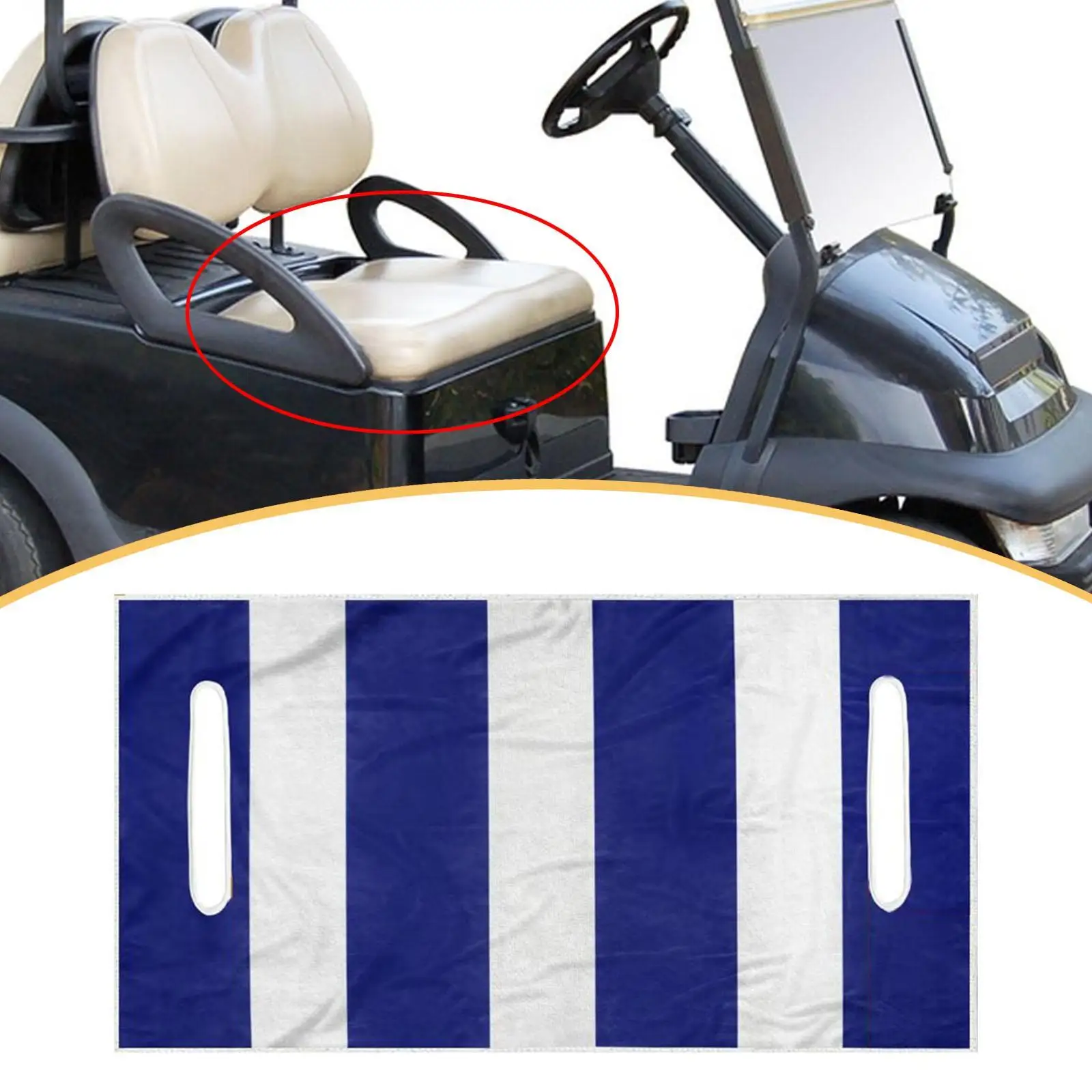 Seat Cover Mat Easy Installation Soft Minimalist  Blue and White Stripes Seat Towel Blanket Pad