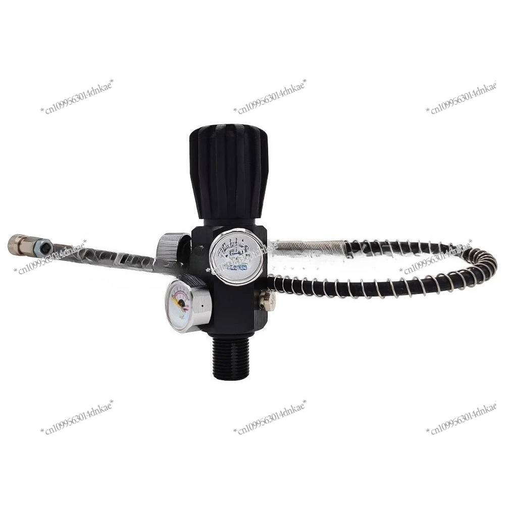 

HPA Air Valve 5/8 "-18UNF Threaded, Dual Pressure Gauge 50cm Spring Tube