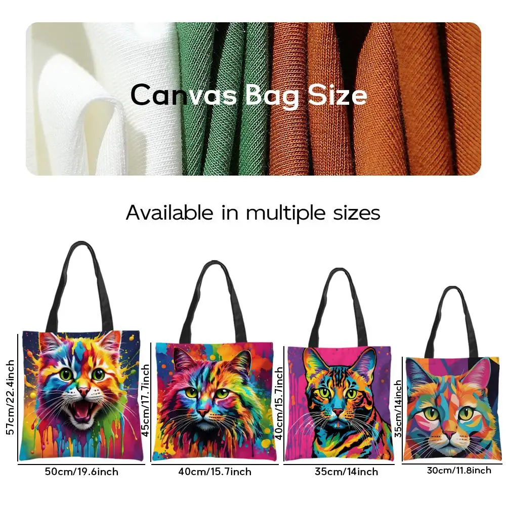 Storage Bags Canvas Shoulder Bag for Boys Girls Anime Crossbody Bags Students Handbag Painted Personalized Animal Art