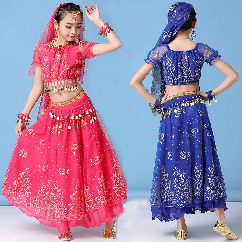 Girl Belly Dance Dancer Clothes  Indian Dance Costumes for Kids Child Sexy Belly Dance Clothing Oriental Dance for Stag