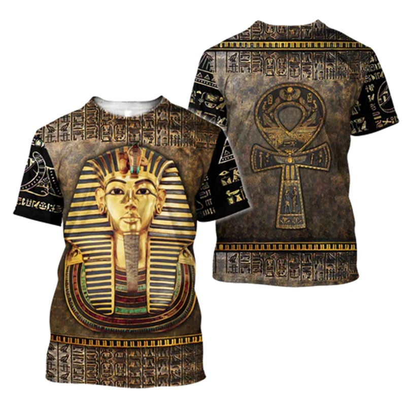 Mystery Egyptian Anubis T-shirt Men Women Clothing Short Sleeve O-neck T Shirts 3D Printed Ancient Egypt Pattern 2026 Travel Tee