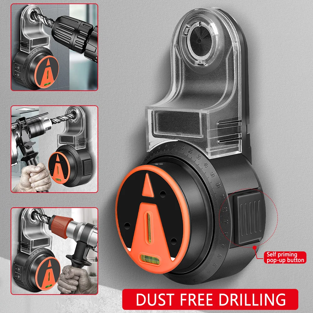 

2 In 1 Electric Drilling Dust Collectors Drill Dust Control System With Levels Bubble Construction Site Supplies