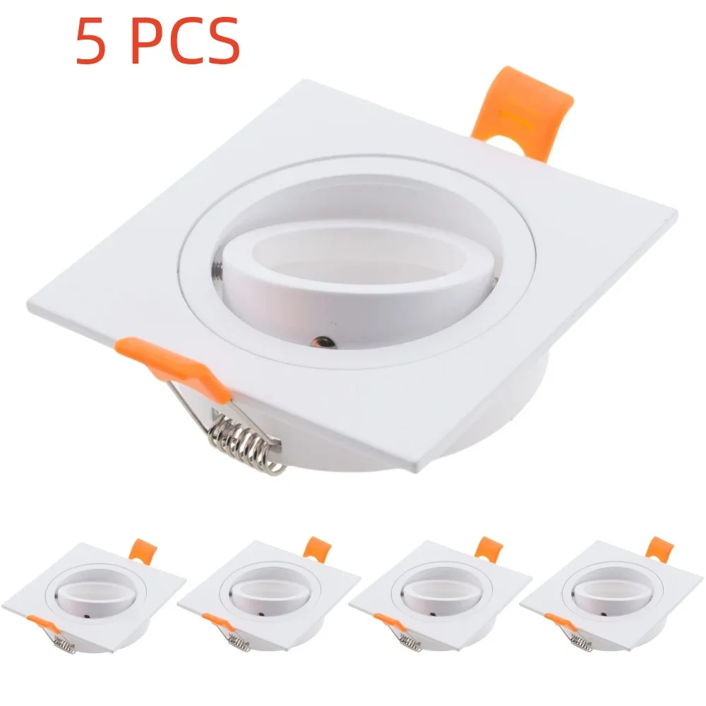 

5PCS White Black Led Spot Light Led Downlight Square Ceiling Recessed Spotlight Type Fixtures Living Room Indoor Lighting Lamp