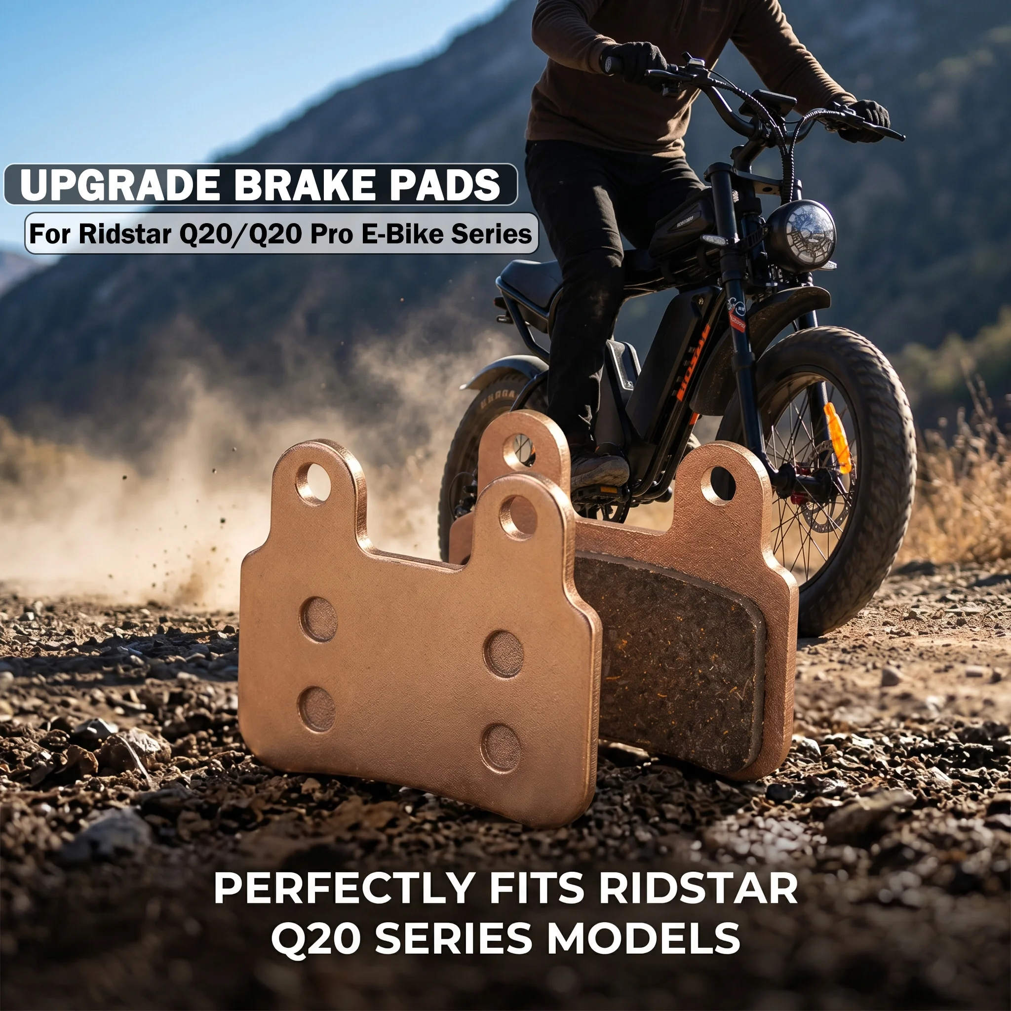 

Upgraded Pro Grade Brake Pads for Ridstar Q20 Pro/H26 Pro E-bike – Fits XD-KLBS-DOT4, Better Stopping Power, Save on 2+ Pairs