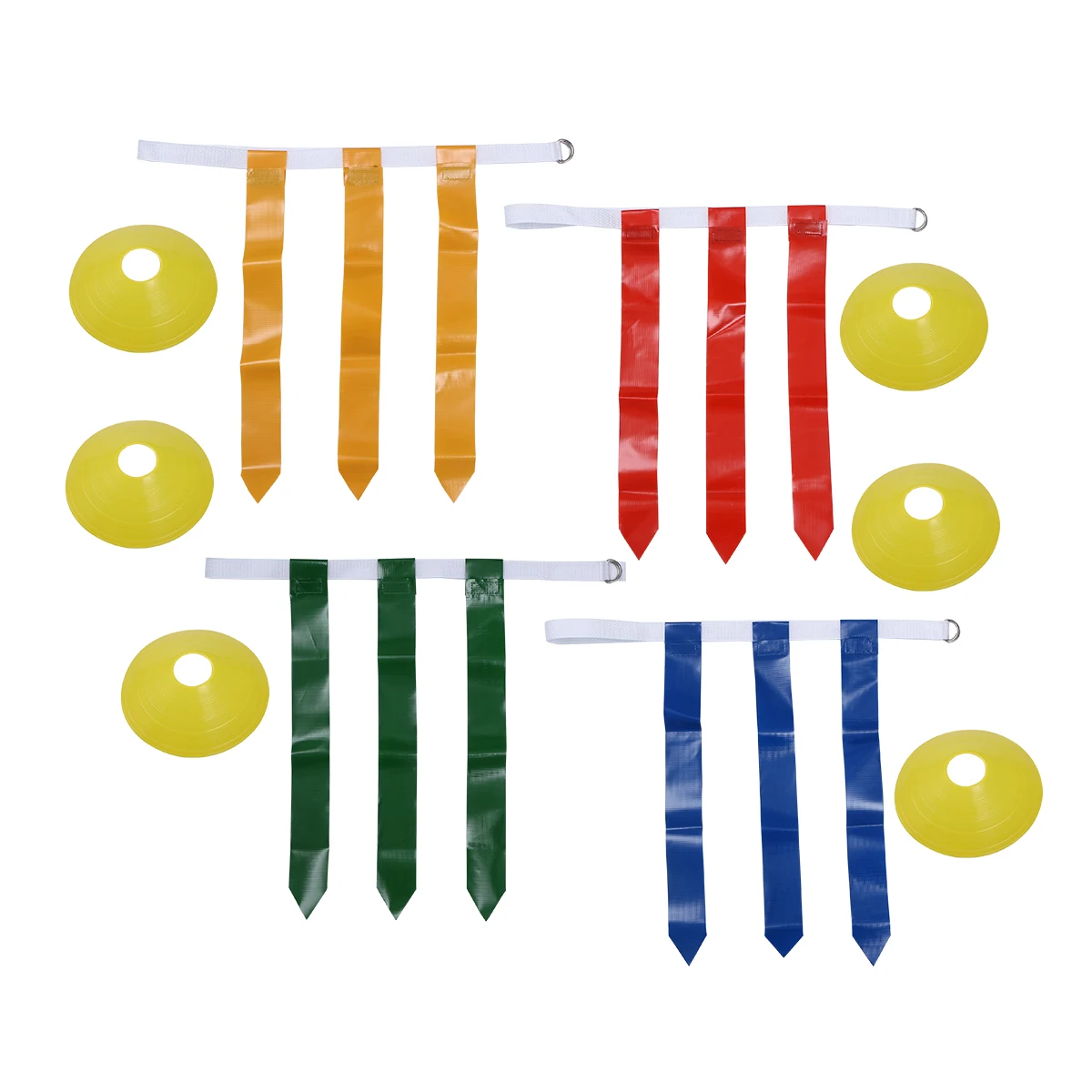 

10 PCS Football Flag Belts Training Marker Tray Flags Soccer Disc Cone Defense Child