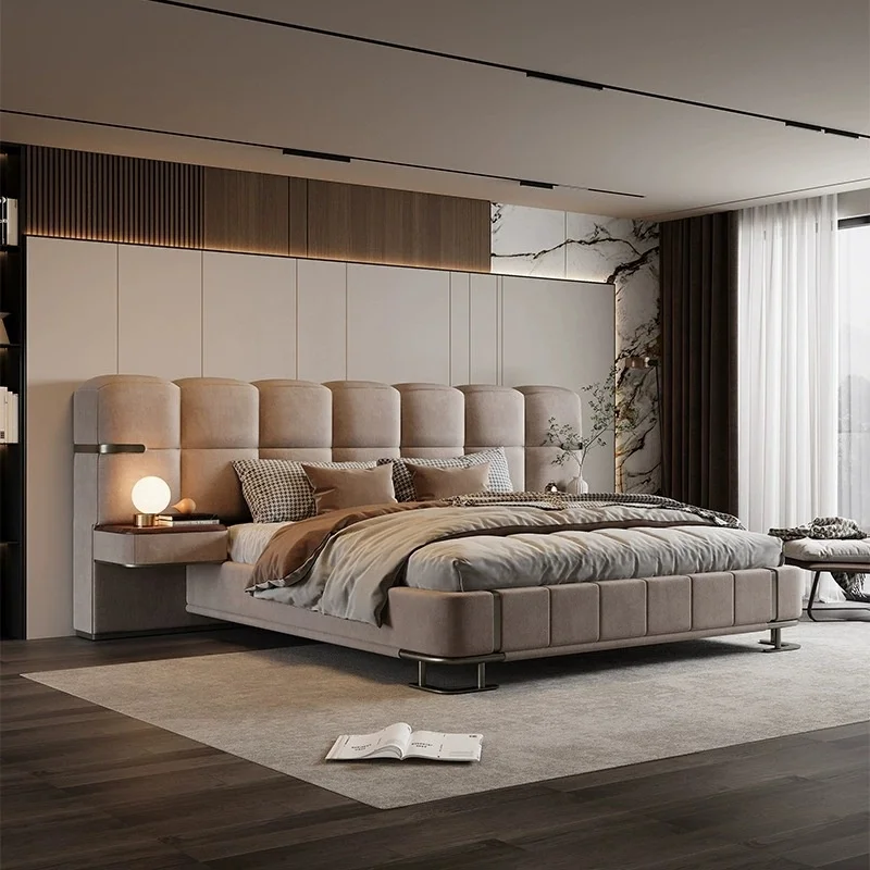 #Modern Luxury Furniture Bed Double Size Soft Bed Frame Home Master Bedroom Furniture