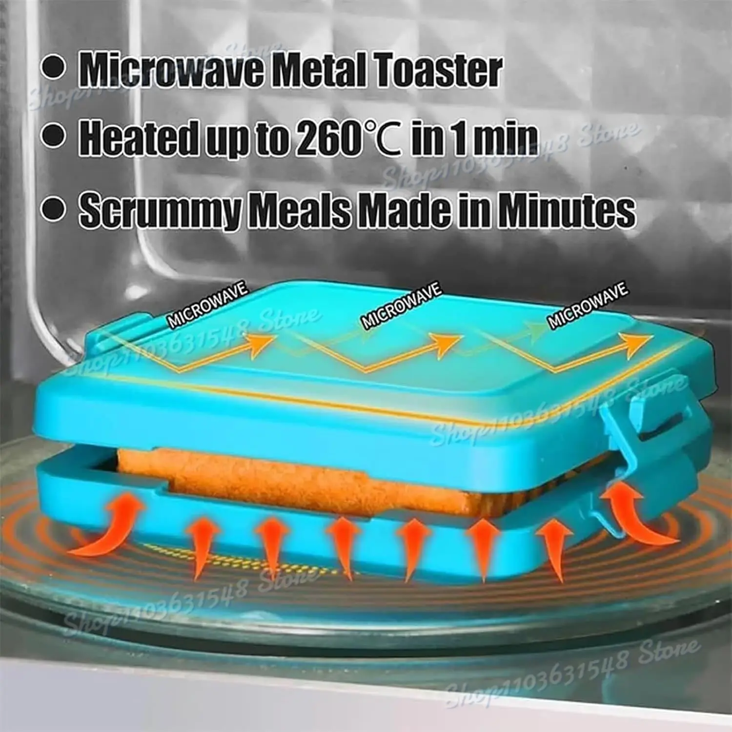 Microwave Toastie Sandwich Maker, Microwave Toastie Maker, Micro Munchy Microwave Toastie Maker with Adjustable Silicone Straps