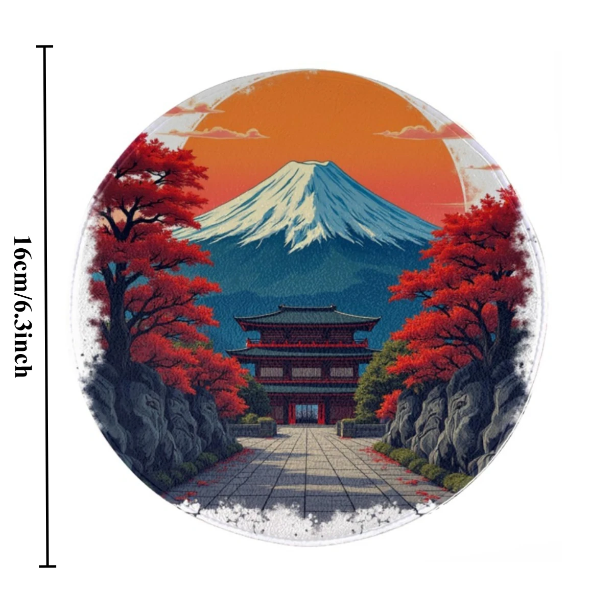 Autumn Mount Fuji Temple Vinyl Sticker, Waterproof Decal For Car Laptop Motorcycle Window Luggage Scratch Cover, Holiday Gift
