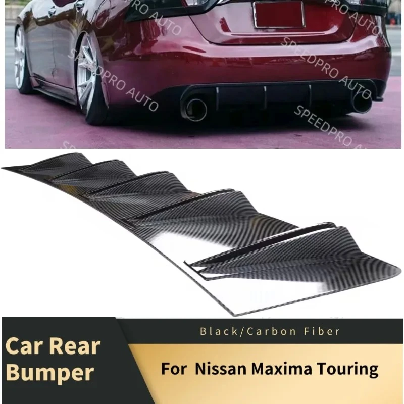 

For N-issan Maxima Touring Rear Diffuser 5 Fins Shark Bumper Splitter Spoiler Lip Car Body Kit Accessories Black