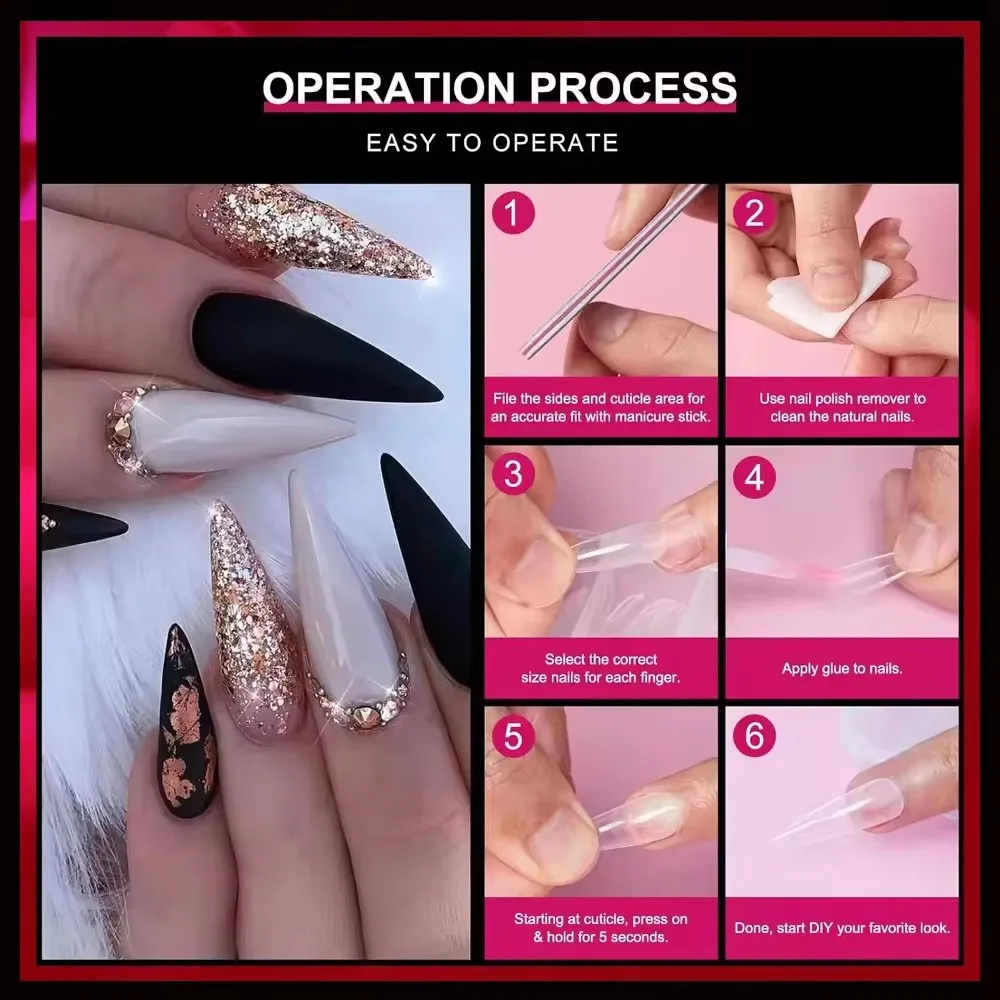 120 Durable Extended False Nail Tips, Full Coverage Nail Tips, Real Finger Nails, Ultra-Thin Uv Nail Polish, Quick Mold-Making, Hand Care Tools