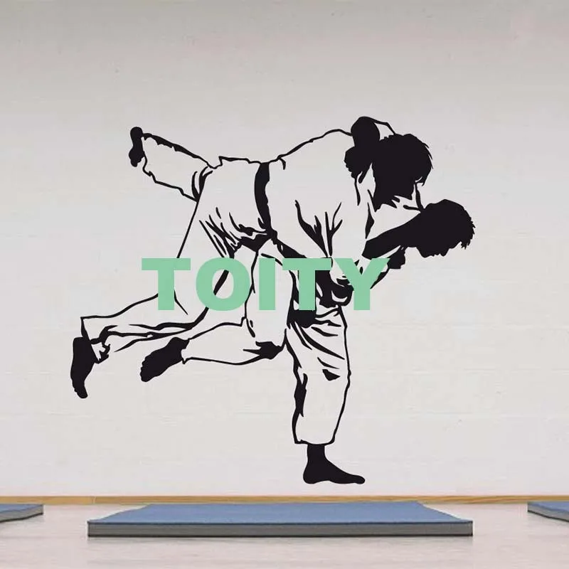 Wall Sticker Brazilian Jiu-Jitsu Martial Arts Fight Wrestling Throw Sport Vinyl Dedal Bedroom Living Room Decor Teen Quote Mural