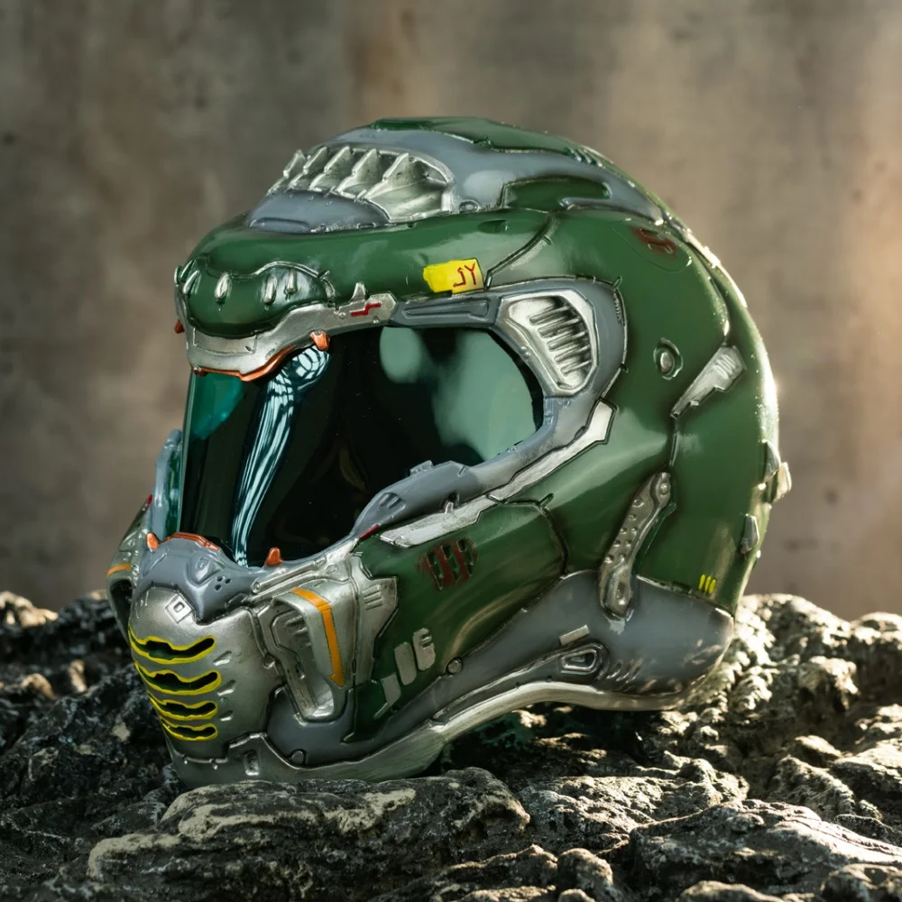 Xcoser Game D O M Eternal Resin Helmet Replica 1:1 Resin Mask Cosplay Props for Adult Halloween