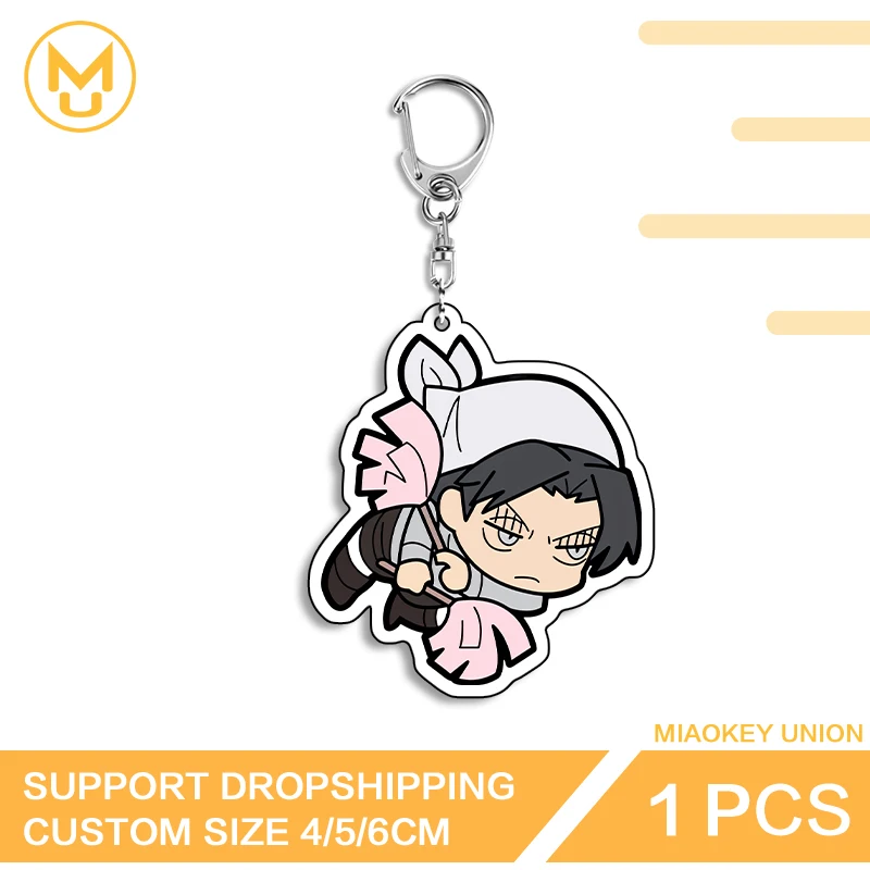 Levi Ackerman Chibi Cleaner Naughty Artistic Unique Double Sided Acrylic Keychain Innovative Chic Cosplay Costumes DIY Props