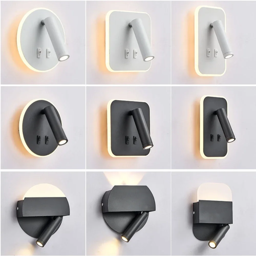 Rotatable Wall Lamp 3W 6W 9W 10W Modern LED Wall Light Home Decoration Angle Adjustable Bedroom Bedside Sconce Lamp for Home