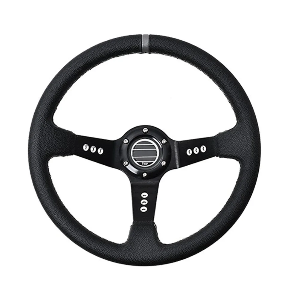 Universal 14 Inch 350mm PVC Auto Racing Steering Wheels Deep Corn Drifting Sport Steering Wheel for Sparco