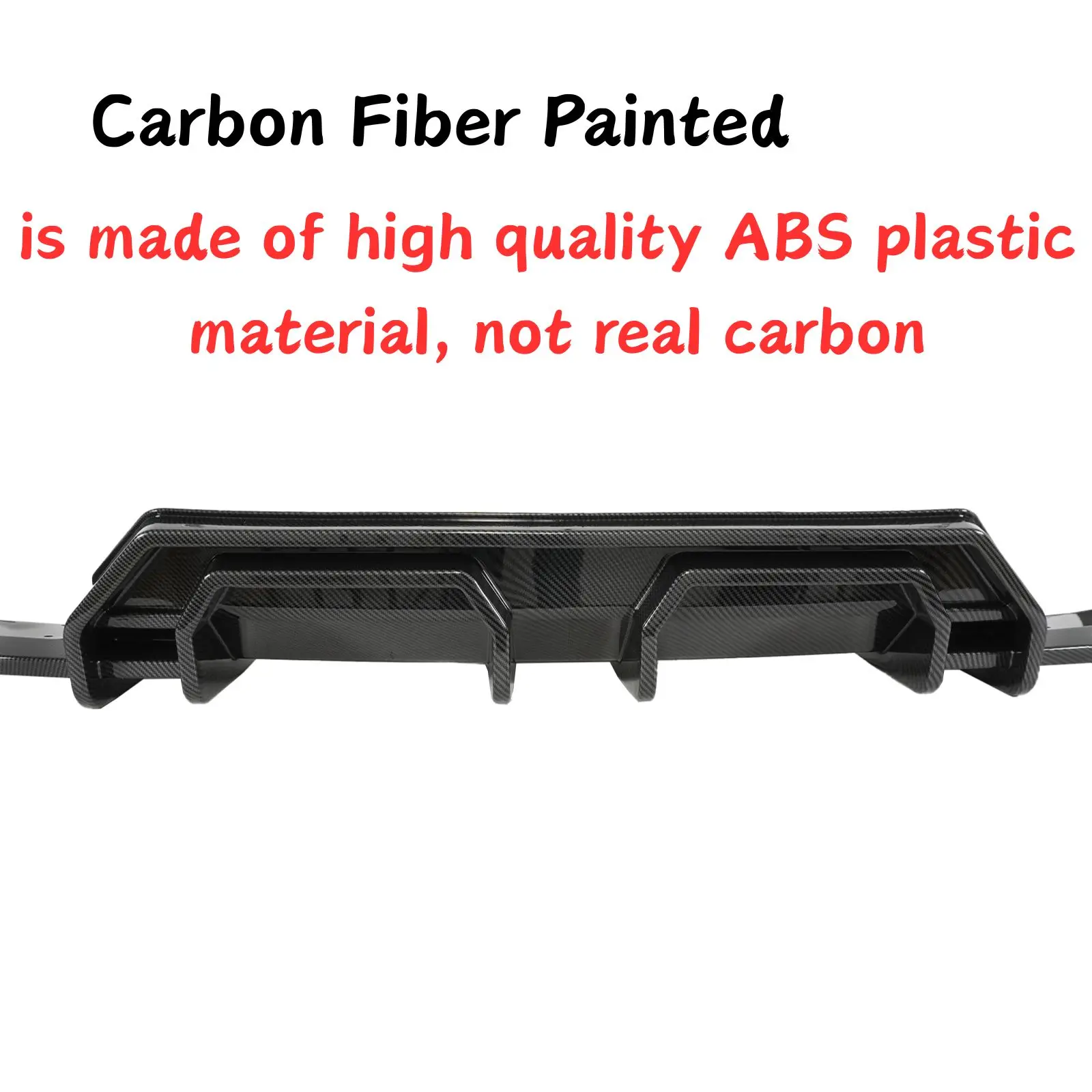 For KIA Stinger 2018-2021 Rear Bumper Diffuser Ad Style Glossy Black Carbon Fiber Painted Car Accessories Body Kit Diffuser view 2