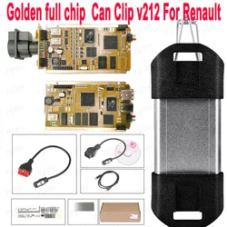 V212 For Renault Can Clip Car Diagnostic Tool Software For Reprog Can Clip Golden full chip Support CAN-M Diagnosis Interface