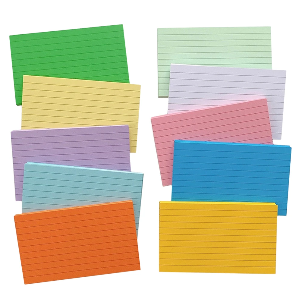 

500 Sheets Colored Index 10 Colors Smooth Surface Portable Note Cards Multi Function Compact Blank Cards Daily Use