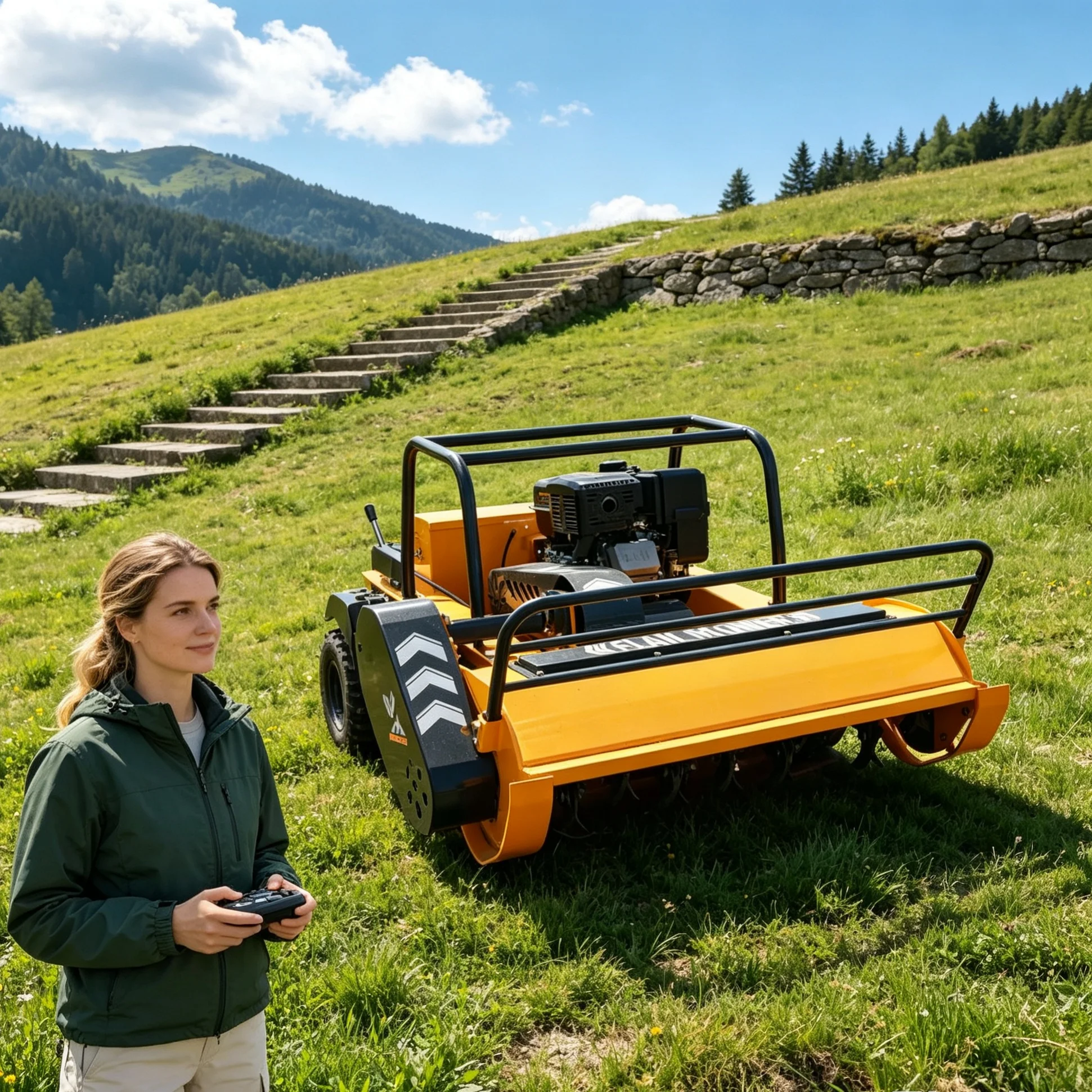 Customized Anti‑Slip Travel Terrain Grass Cutting 800S Remote Self‑propelled Lawn Mower