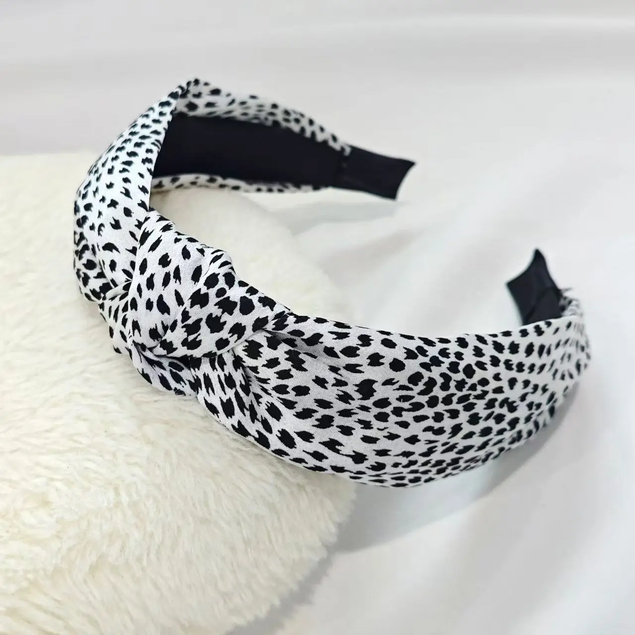 1PC Retro Haarbänder Damen Neue Kreuz Grenze Breite Kante Stirnband Aus Leopard Schwarz Abteilung Knoten Crimp Haarbänder – Detail 8
