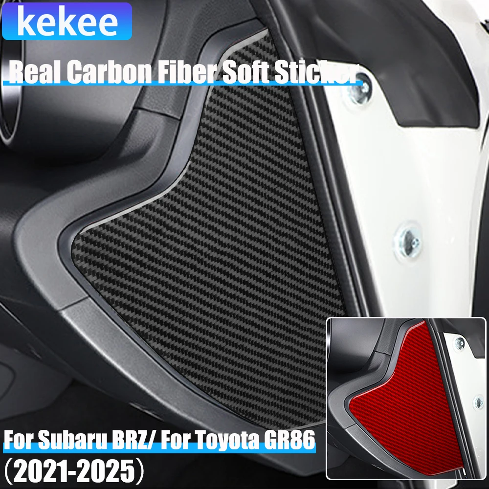 

Автомобильные аксессуары из настоящего углеродного волокна, боковая крышка приборной панели, мягкая наклейка для Subaru BRZ/для Toyota GR86 2021 2022 2023 2024 2025