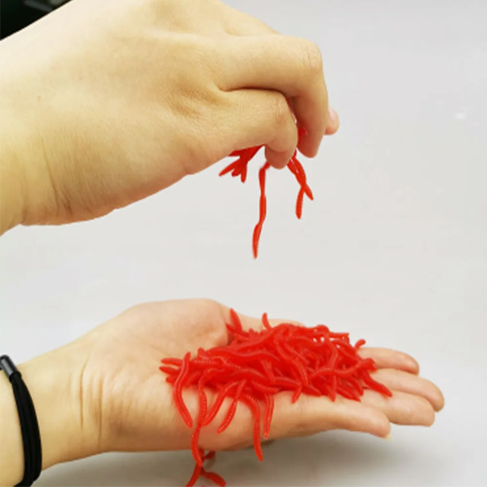 

20Pcs-100Pcs Rubber Simulation Earthworm Bait Strong Reusable Red Worms Lure Fishy Smell Tackle Soft Lure Fishing Lure