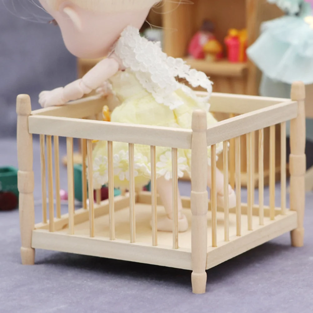 House Cot Furniture Ornament Bed Decor Mini Baby Crib Babies Dolls Toy Room Accessory