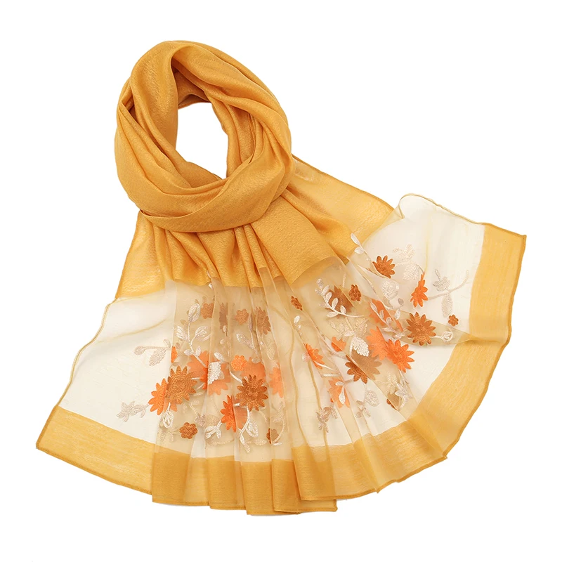 

Роскошный блестящий кружевной шарф, шелковый женский хиджаб, мягкие шерстяные шали и накидки, тонкие шарфы с большим цветком, женский платок Bufanda, новинка 2023 г.