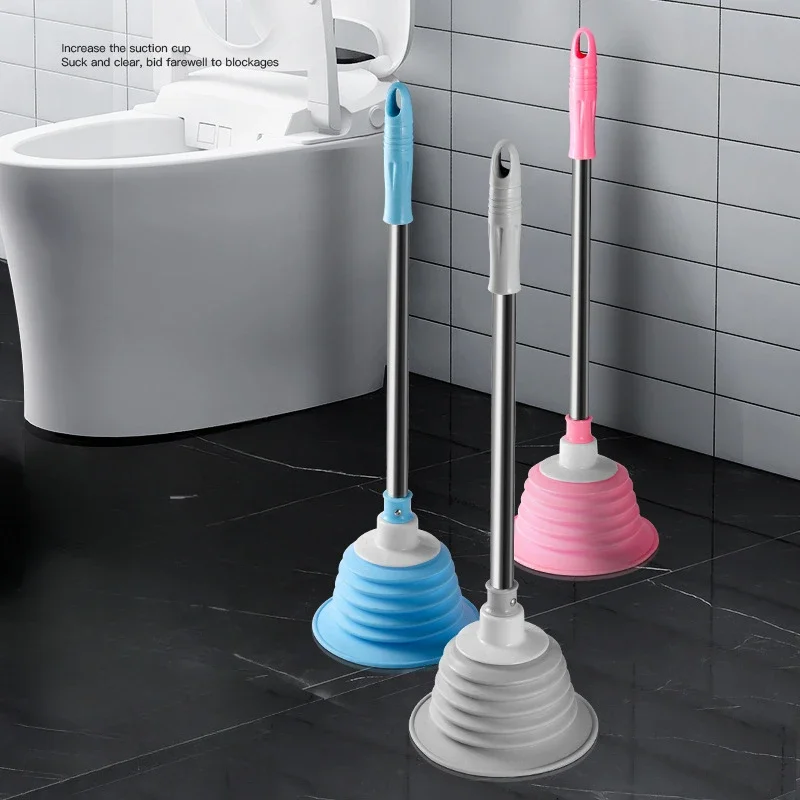 1pc Toilet Plungers Sewer Anti Bloking Tool Household Easy To Use Closestool Drain Pipeline Dredge Suction Cup Bathroom Supplies