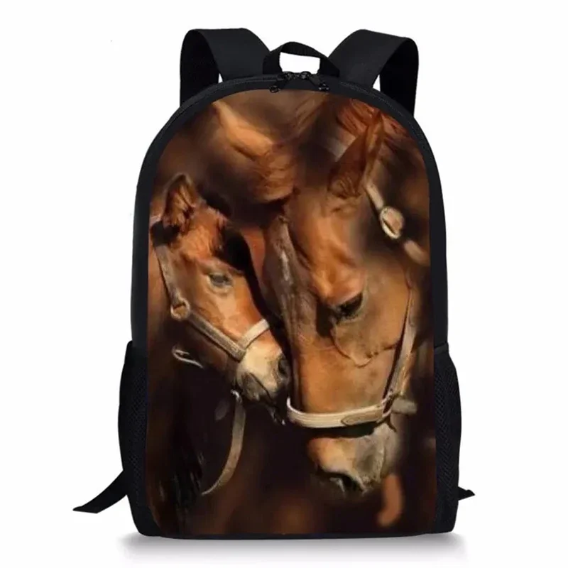 Cute Horse 3D Print School Backpack for Teenagers Boys Girls Kids Bookbag Children Middle Student School Bag 16 Inches