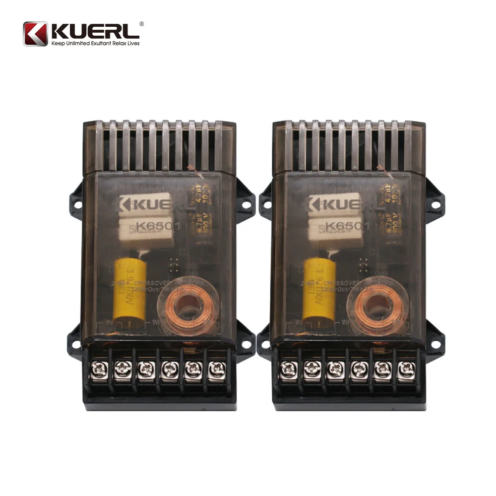 Kuerl Professional 2-Way 6.5inch Universal Car Audio Speaker Component Sets with 2* 25mm-SIlk Dome Tweeters & Crossovers