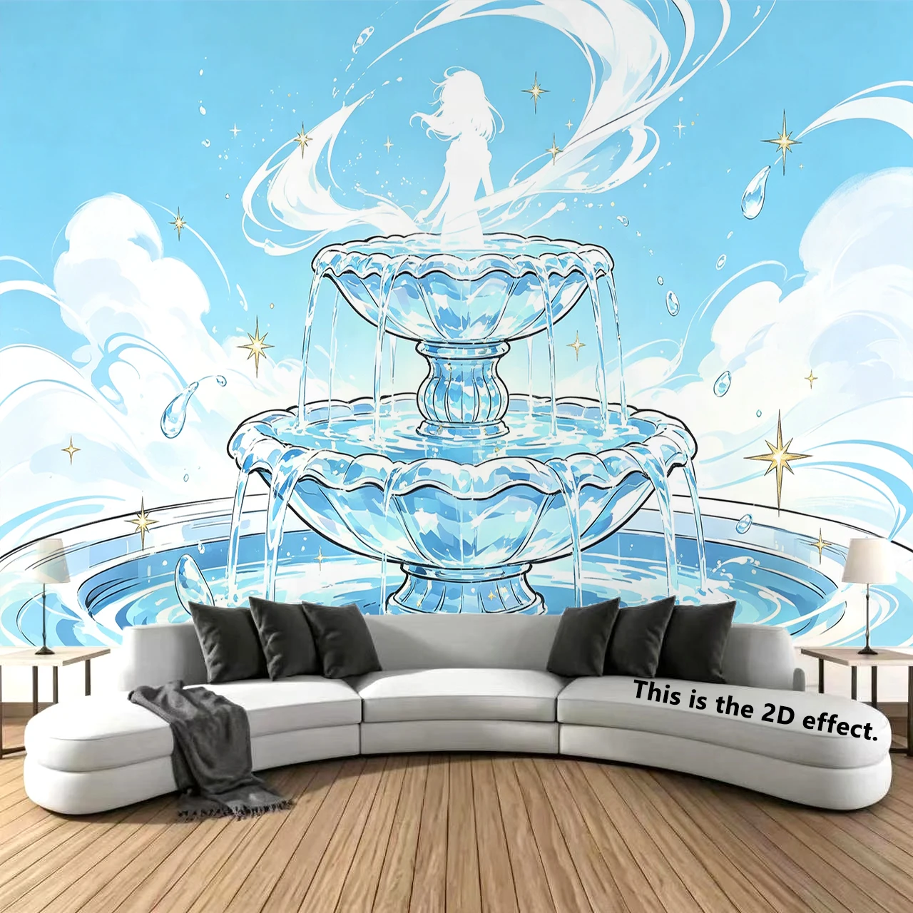 Celestial Fountain Background Cloth Hanging Cloth Bedroom Bedside Decorative Wall Cloth Dormitory Tapestry
