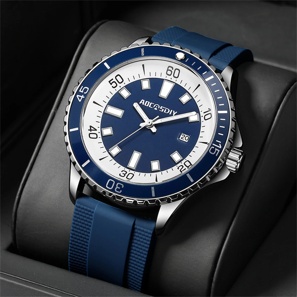 

Stylish personality silicone men's watch luminous waterproof round Shi Ying men's watch is an ideal choice for daily life gifts