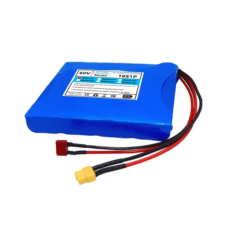 Batterie au lithium aste pour scams à fond automatique et monocycles électriques, 60V, 18650 Ah, 16S1P,3000mAh view 2