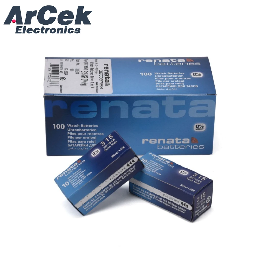 2PCS Renata Silver Oxide Watch Battery 394 SR936SW 936 1.55V 100% Original Brand Renata 394 Renata936 Battery