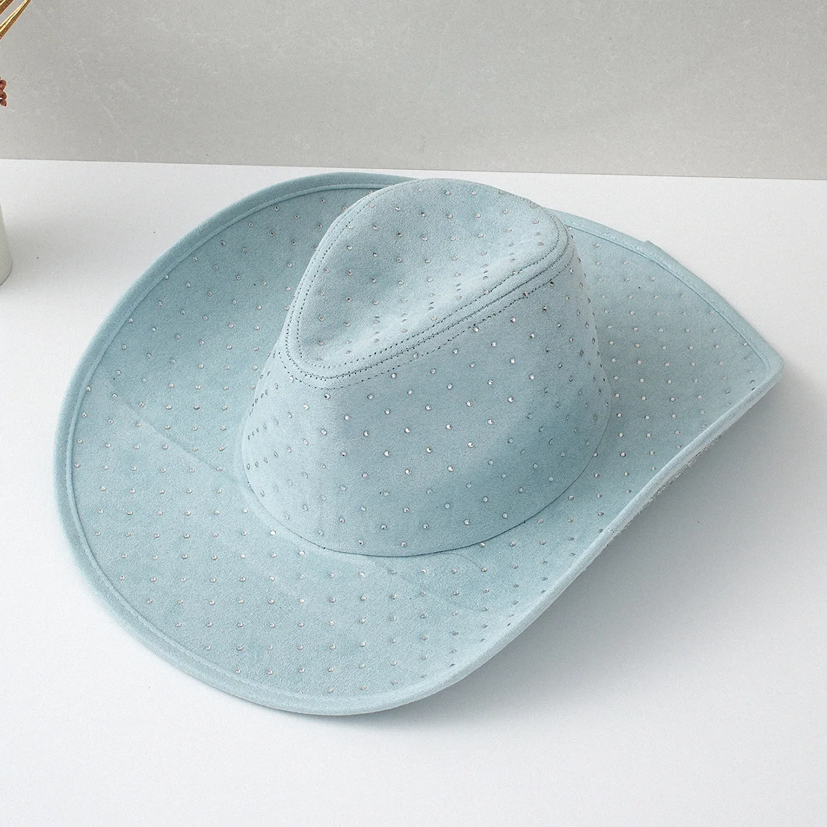 HongLuan Glitter Costume Cappello Adulto e Cappelli da Cowboy Strass per Donna, Cowboy Cosplay Accessori Femminili e Berretto da Cowgirl