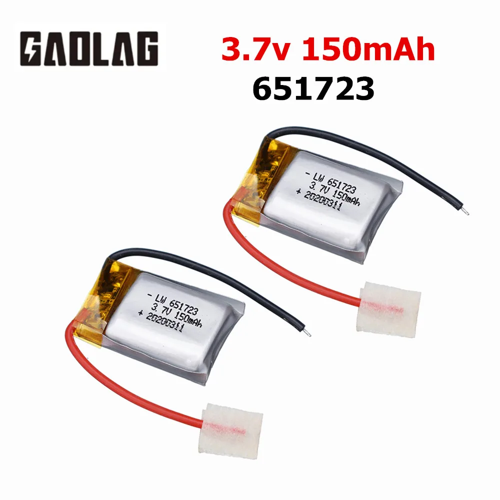 3.7V 150mah lipo battery 651723 for Syma S107 S107G S107-19 Skytech M3 S977 RC Helicopter Spare Parts 3.7v Lithium Battery