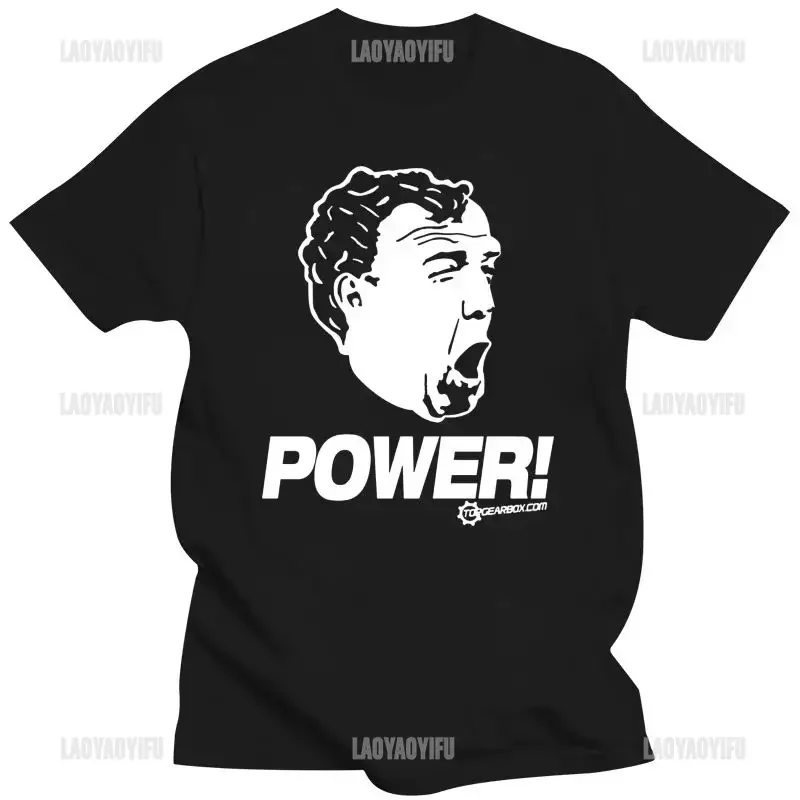 Vintage Funny Tops Gear Jeremy Clarkson POWER T-Shirt  Summer Print Casual Men Women Cotton Tee Graphic T Shirts