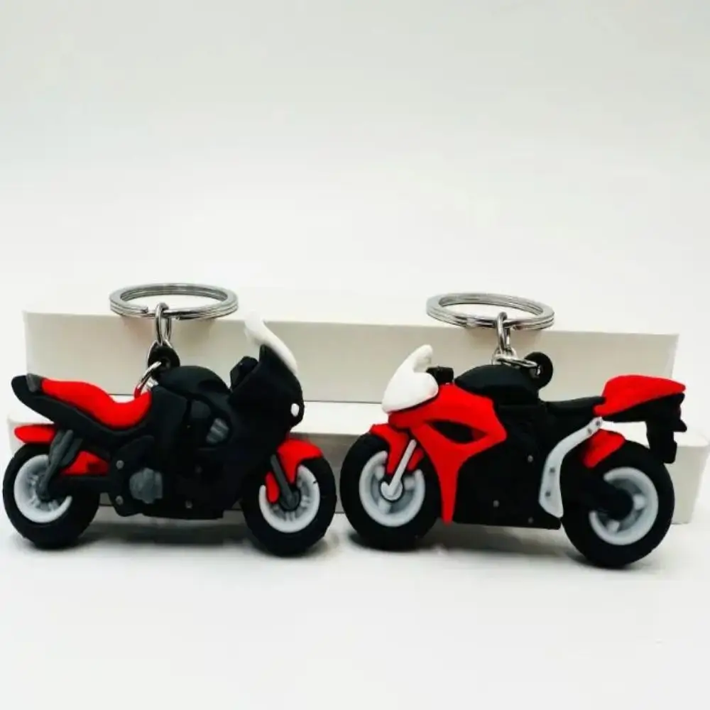 New Cartoon Motorcycle Model Keychain Mini Gift Key Ring Holder Creative Cool Motorcycle Backpack Pendant Keys Accessories