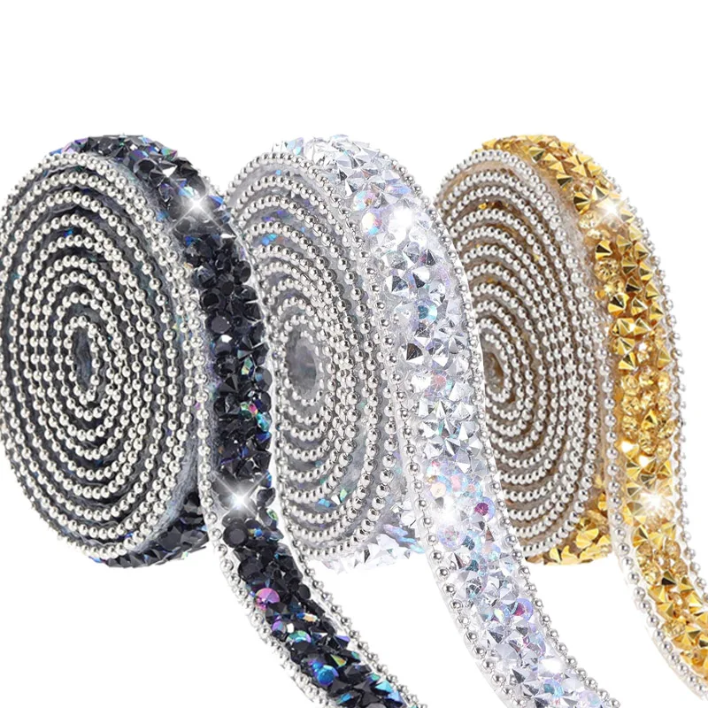 Selbstklebendes Harz-Strassband, glänzende Strassstreifen, Harz-Diamant-Glitzerbänder für Kunst, Handwerk, DIY, Party