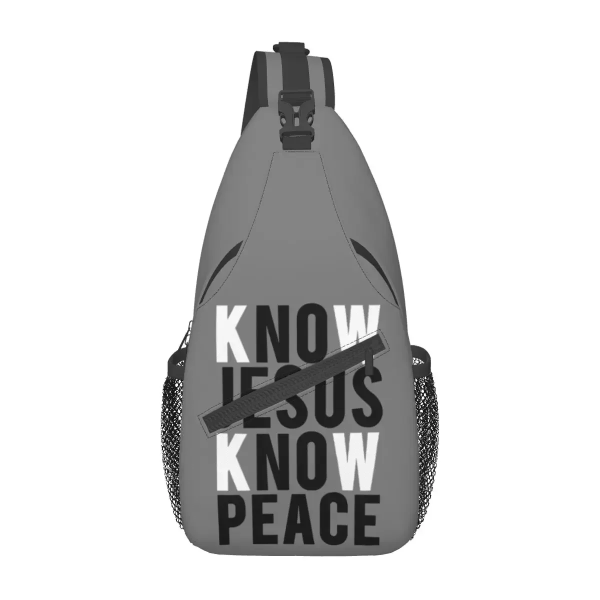 Know Know Peace Christian Small Sling Bag Chest Crossbody Shoulder Sling Backpack Outdoor Sports Daypacks Pattern Bag