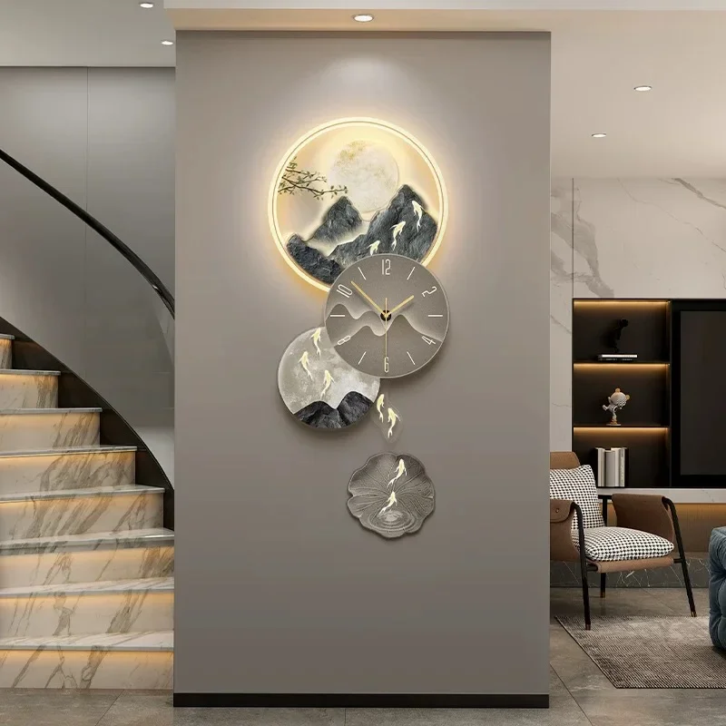 Modern Luxury Wall Clocks Art Mural Living Room Led Interior Wall Watch Aesthetic Design Fashion Horloge Murale Home Decoration