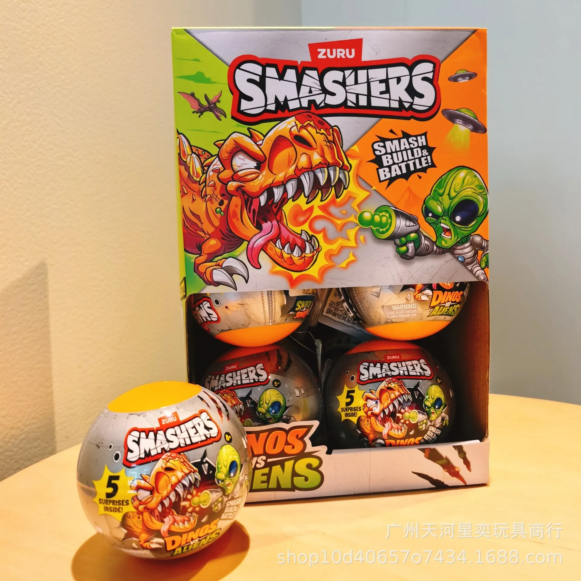 Zuru Smashers Dinos vs. Aliens Überraschungs-Mystery-Kapsel Sammlerstück Simulations-Dinosaurier-Spielzeug Smash Build Battle Spielzeug Geschenke