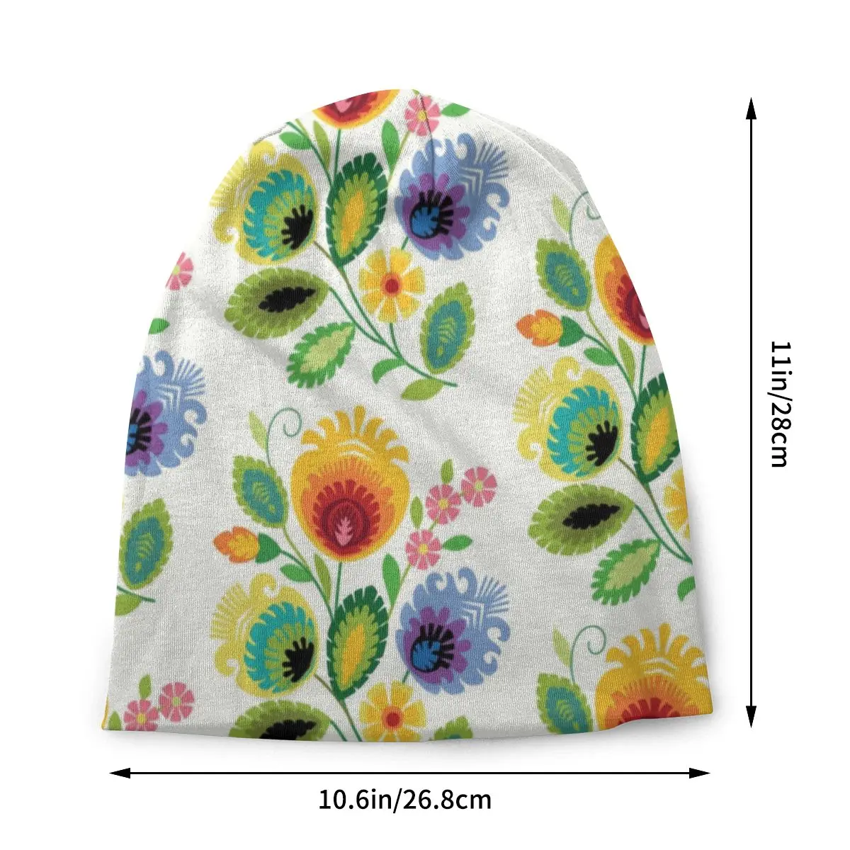 Polish Folk Flowers Cool Beanies Caps Unisex Bonnet Winter Warm Knit Hat Men Women Poland Floral Art Beanie Hats Outdoor Ski Cap