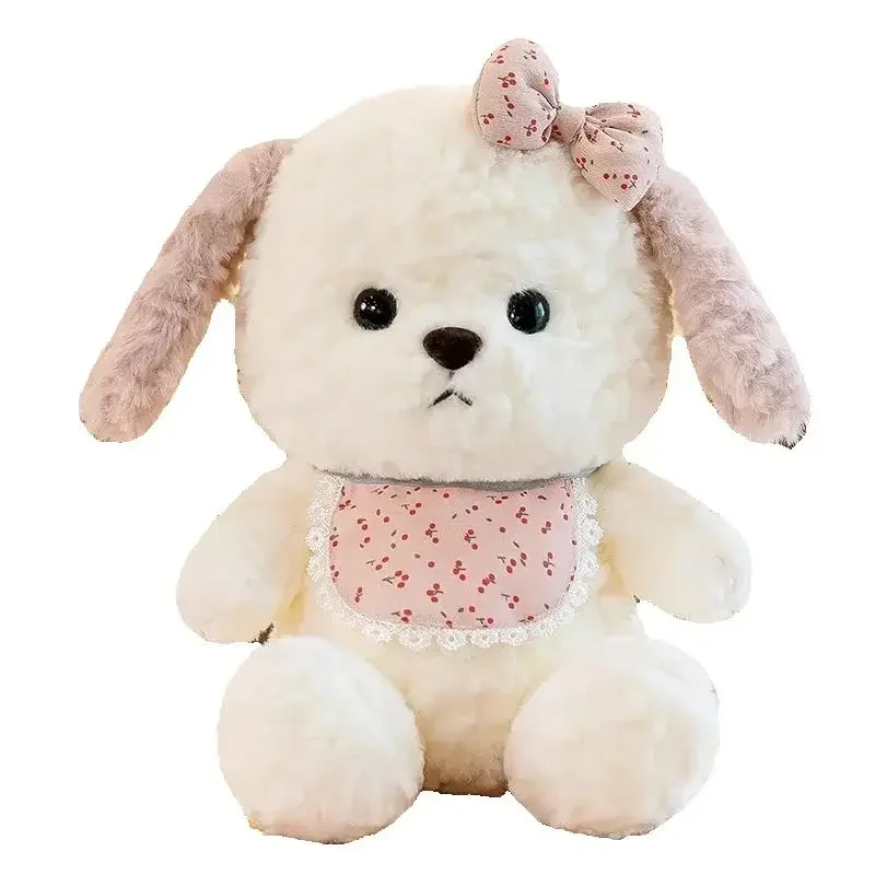 

35cm Large Bib Little Puppy Plush Toy Kawaii Soft Sleeping Comfort Pillow Puppy Doll as a Birthday and Christmas Gift for Child
