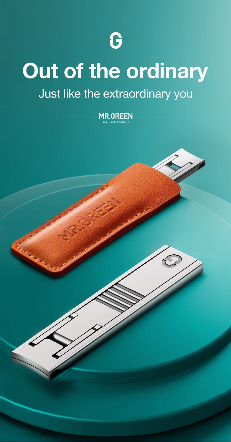 MR.GREEN Ultra Thin Nail Clippers German Precision Manufacturing Technology Nail Cutters With Cow Leather Cover Superior Texture